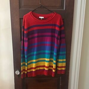 New York & Company Multicolor Striped Sweater